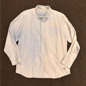Tommy Bahama Men's Light Blue Linen Shirt